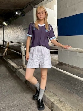 「アイテム（ローファー）」を使った、MOUSSY OFFICIALさん（レディース・165cm）の夏コーディネート