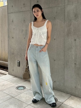 「MOUSSY（マウジー）のアイテム」を使った、MOUSSY OFFICIALさん（レディース・173cm）の夏コーディネート