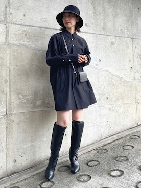 「MOUSSY（マウジー）のアイテム（ハット）」を使った、MOUSSY OFFICIALさん（レディース・156cm）の秋コーディネート