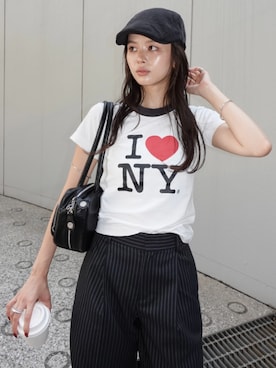 「コラボTシャツ」｜MOUSSY OFFICIALさん（レディース・164cm）の夏コーディネート