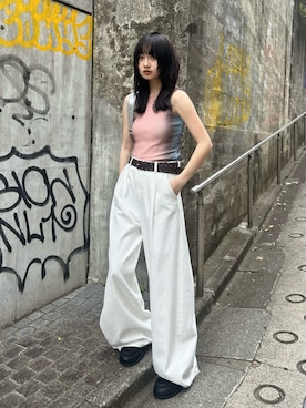 「MOUSSY（マウジー）のアイテム」を使った、MOUSSY OFFICIALさん（骨格ウェーブ・レディース・170cm）の夏コーディネート