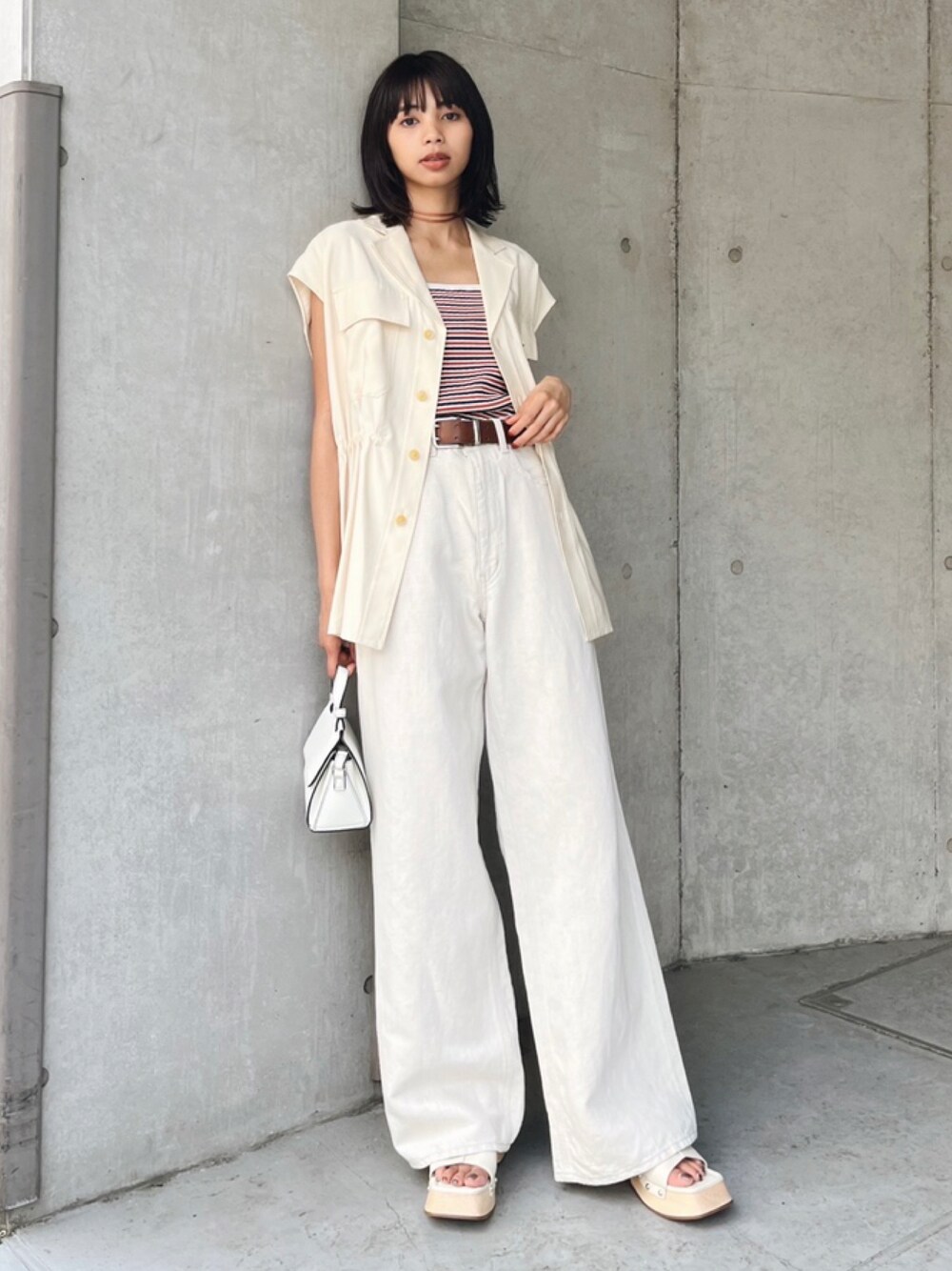MOUSSY（マウジー）の「OPEN COLLAR SLEEVELESS シャツ（シャツ