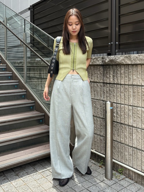 MOUSSY ニット セーター ZIP UP RIB トップス レディース