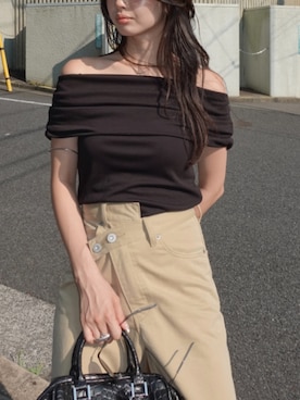 「アイテム（チノパンツ）」を使った、MOUSSY OFFICIALさん（レディース・164cm）の夏コーディネート