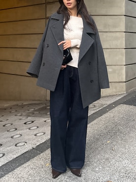 「アイテム（ピーコート）」を使った、MOUSSY OFFICIALさん（レディース・164cm）の秋コーディネート