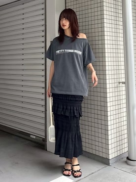 「アイテム（スカート）」を使った、MOUSSY OFFICIALさん（レディース・170cm）の夏コーディネート