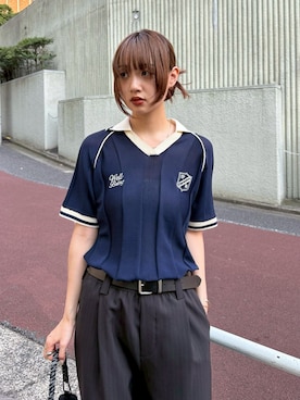 「アイテム（ニット/セーター）」を使った、MOUSSY OFFICIALさん（レディース・170cm）の夏コーディネート