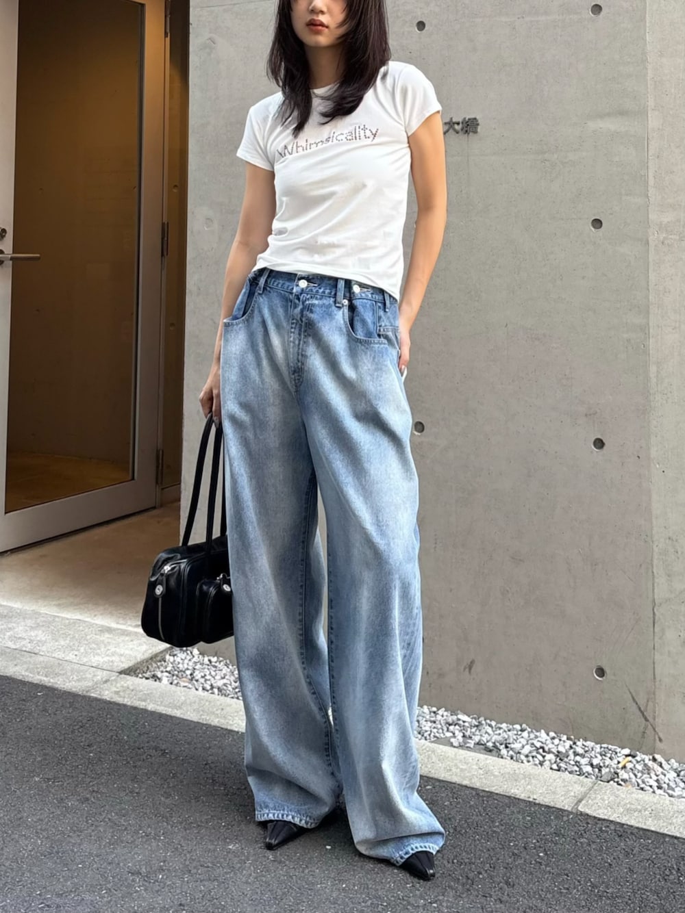 MOUSSY（マウジー）の「TUCKED WAIST ルーズストレートデニム（デニム 