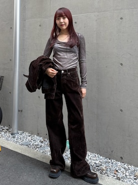 「コーデュロイパンツ」｜MOUSSY OFFICIALさん（レディース・165cm）の夏コーディネート