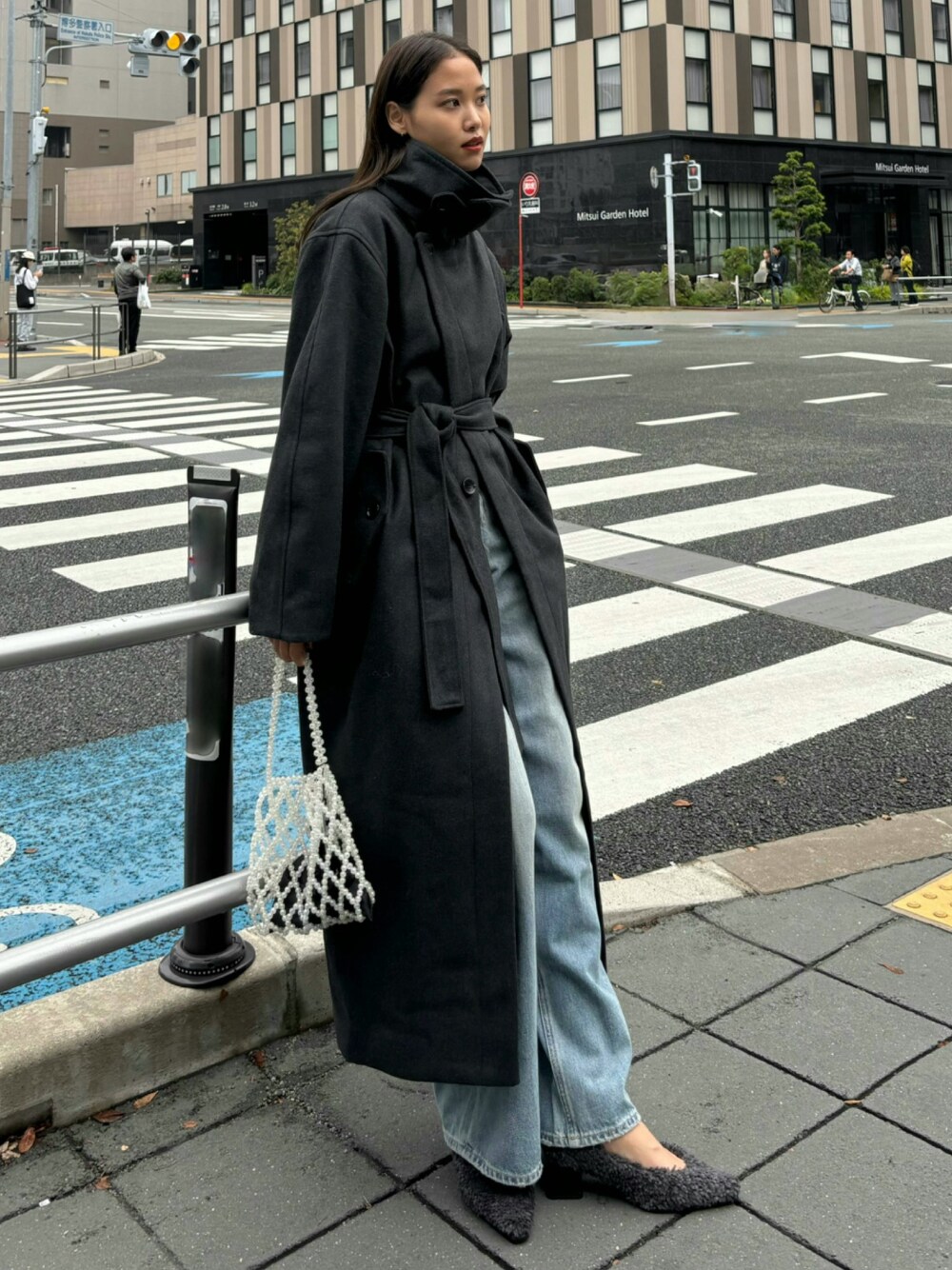 MOUSSY STANDCOLLAR コクーンコート ブラック 1