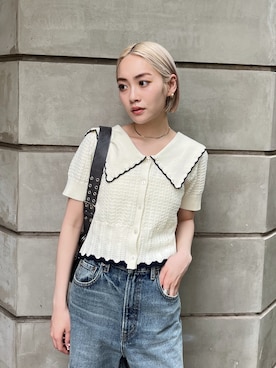 「MOUSSY（マウジー）のアイテム」を使った、MOUSSY OFFICIALさん（骨格ウェーブ・レディース・158cm）の夏コーディネート