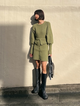 「ラバーブーツ」｜MOUSSY OFFICIALさん（レディース・164cm）の秋コーディネート