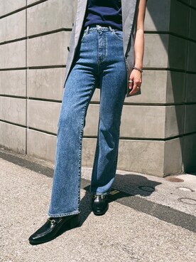 「MOUSSY（マウジー）のアイテム（ローファー）」を使った、MOUSSY OFFICIALさん（レディース・162cm）の夏コーディネート