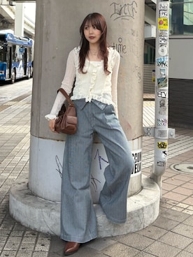 「MOUSSY（マウジー）のアイテム（トップス）」を使った、MOUSSY OFFICIALさん（レディース・162cm）の春コーディネート