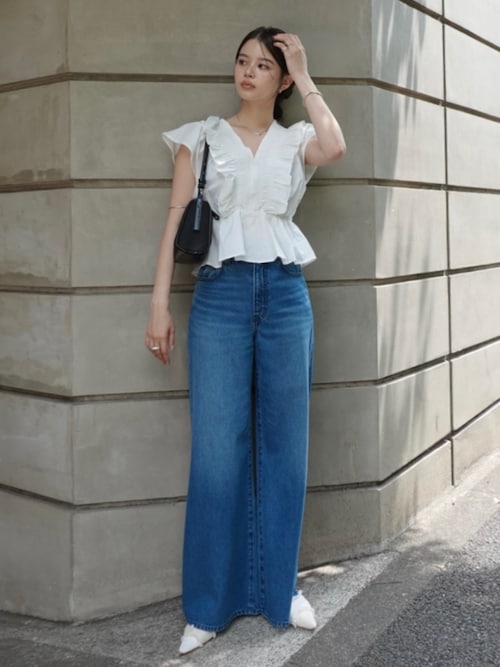 SHIRRING RUFFLE PEPLUM トップス（シャツ/ブラウス）｜MOUSSY