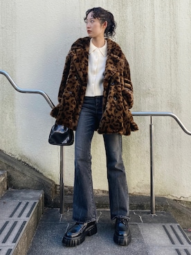 「moussy」｜「アイテム（その他アウター）」を使った、MOUSSY OFFICIALさん（レディース・161cm）の冬コーディネート