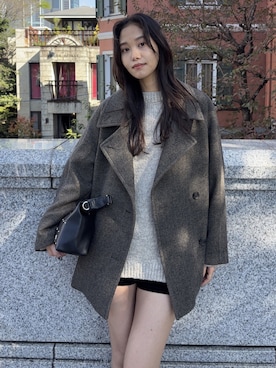 「アイテム（ピーコート）」を使った、MOUSSY OFFICIALさん（レディース・168cm）の秋コーディネート