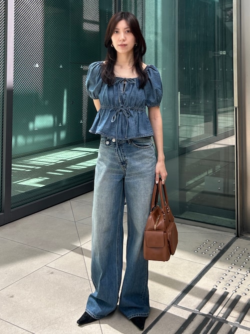 moussy デニムブラウス MOUSSY（マウジー） ブラウス シャツ WAIST FIT DENIM シャツ