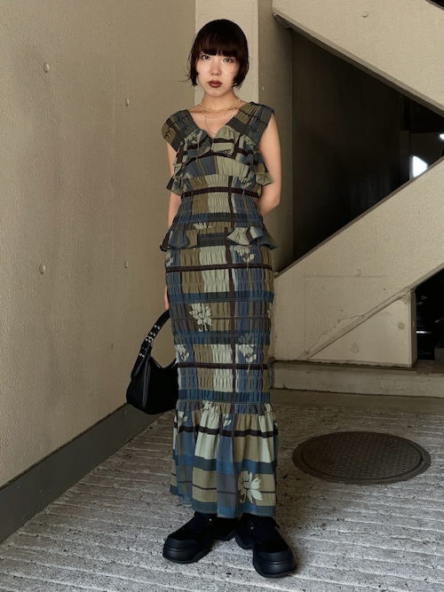 MOUSSY（マウジー） ワンピース SHIRRING FRILL ドレス : ZOZOTOWN