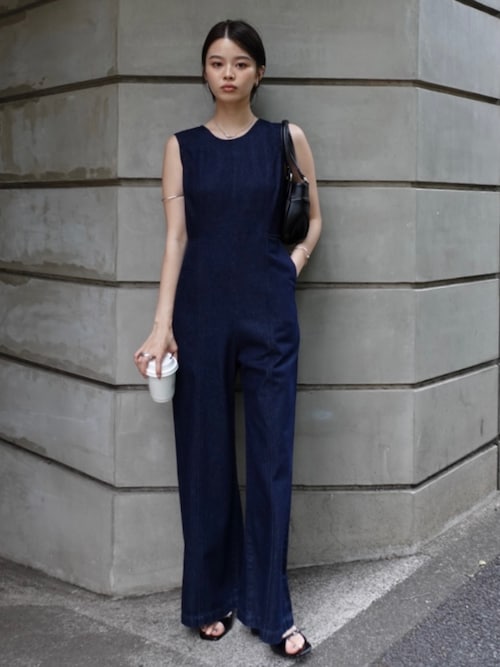 BACK SLIT DENIM オールインワン（つなぎ/オールインワン
