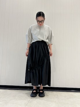 「Samansa Mos2 blue」｜「アイテム（サンダル）」を使った、たきさん（レディース・161cm）の夏コーディネート