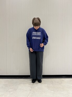 「Samansa Mos2 blue」｜「アイテム（帽子）」を使った、たきさん（レディース・161cm）の秋コーディネート