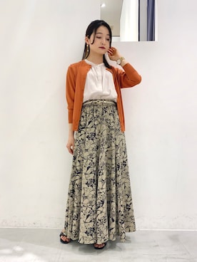 「YECCA VECCA（イェッカヴェッカ）のアイテム（カーディガン/ボレロ）」を使った、ほなみさん（レディース・155cm）の春コーディネート