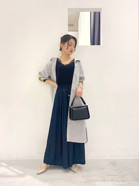「Editt by YECCA VECCA（エディットバイイェッカヴェッカ）のアイテム（シャツワンピース）」を使った、ほなみさん（レディース・155cm）の春コーディネート