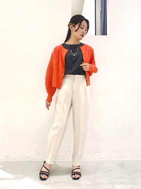 「YECCA VECCA（イェッカヴェッカ）のアイテム（カーディガン/ボレロ）」を使った、ほなみさん（レディース・155cm）の春コーディネート