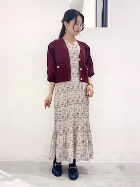 「YECCA VECCA（イェッカヴェッカ）のアイテム（カーディガン/ボレロ）」を使った、ほなみさん（レディース・155cm）の夏コーディネート