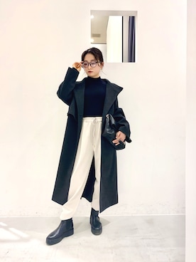 「YECCA VECCA（イェッカヴェッカ）のアイテム（ジャケット/アウター）」を使った、ほなみさん（レディース・155cm）の冬コーディネート