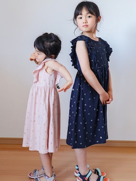「冷感」｜「アイテム（ワンピース/ドレス）」を使った、ゆ＆りさん（キッズ・110cm）の夏コーディネート