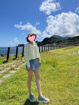 「アイテム（デニムスカート）」を使った、Bubbleさん（レディース・164cm）の夏コーディネート