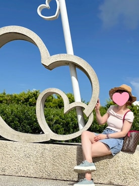 「アイテム（ドラムバッグ）」を使った、Bubbleさん（レディース・164cm）の夏コーディネート