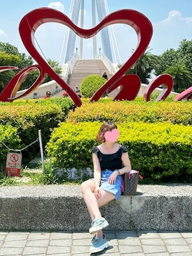 「アイテム（ドラムバッグ）」を使った、Bubbleさん（レディース・164cm）の夏コーディネート