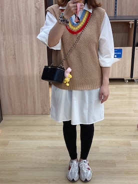 「chanel」｜「アイテム（シャツワンピース）」を使った、Bubbleさん（レディース・164cm）の冬コーディネート