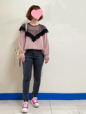 「アイテム（メッセンジャーバッグ）」を使った、Bubbleさん（レディース・164cm）の冬コーディネート