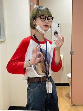 「Wrangler」｜「アイテム（アナログ腕時計）」を使った、MINOさん（レディース・154cm）の秋コーディネート