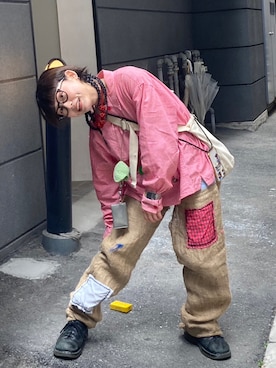 「リメイクデニム」｜「アイテム（ショルダーバッグ）」を使った、MINOさん（レディース・154cm）の春コーディネート