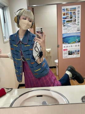 「Lee（リー）のアイテム（パンツ）」を使った、MINOさん（レディース・154cm）の夏コーディネート
