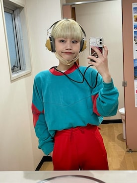 「アイテム（ヘッドフォン/イヤホン、イエロー系）」を使った、MINOさん（レディース・154cm）の春コーディネート