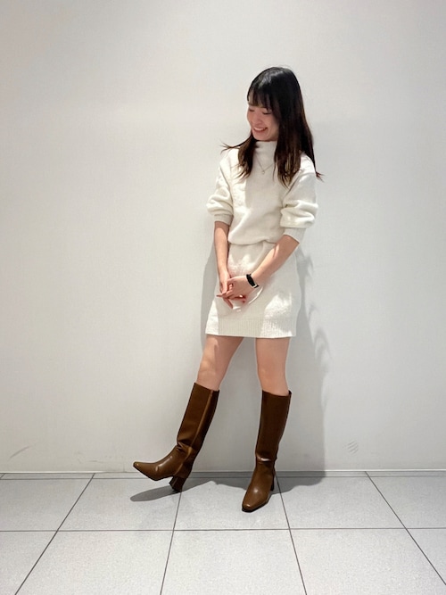 セール】スクエアトゥロングブーツ(S132)（ブーツ）｜Launa lea