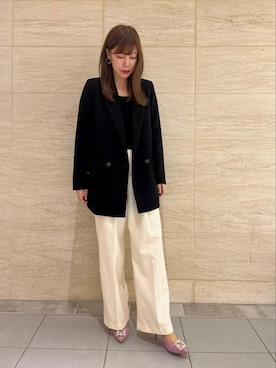 「アイテム（シューズ、パープル系）」を使った、Launaleaさん（レディース・164cm）の冬コーディネート