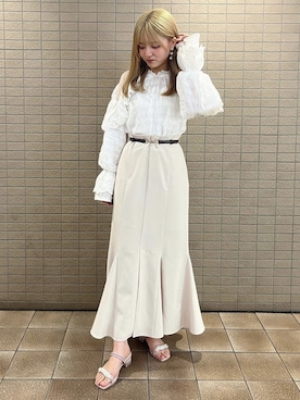 「アイテム（シューズ、パープル系）」を使った、Launaleaさん（レディース・160cm）の春コーディネート