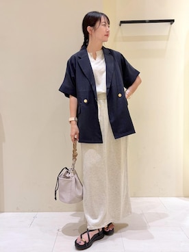 「ROPE' PICNIC（ロペピクニック）のアイテム（スカート）」を使った、NACHIさん（レディース・155cm）の秋コーディネート