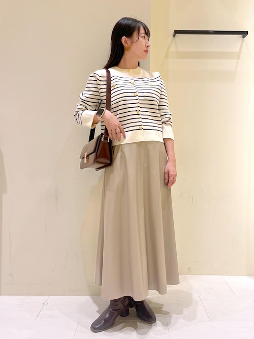 セール】シンセティックレザーフレアロングスカート（スカート）｜ROPE