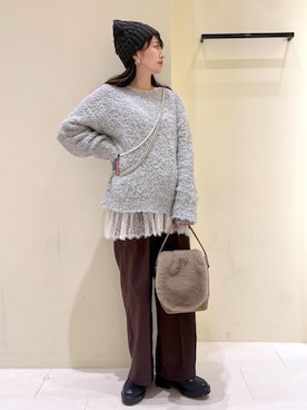 「アイテム（キャミソール）」を使った、NACHIさん（レディース・155cm・30代）の冬コーディネート