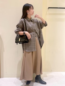 「アイテム（スカート）」を使った、NACHIさん（レディース・155cm・30代）の秋コーディネート