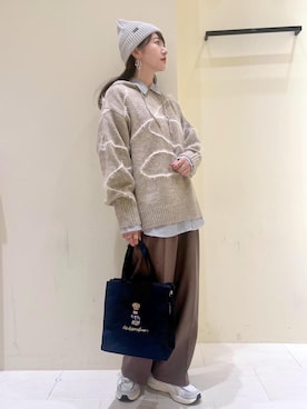 「アイテム（スラックス）」を使った、NACHIさん（レディース・155cm・30代）の秋コーディネート