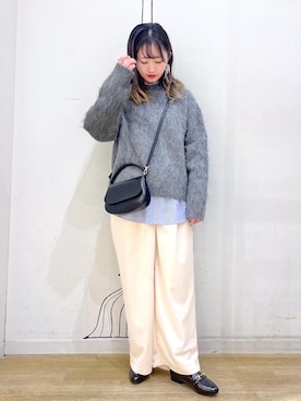 「防寒」｜「アイテム（パンツ）」を使った、NACHIさん（レディース・155cm）の冬コーディネート